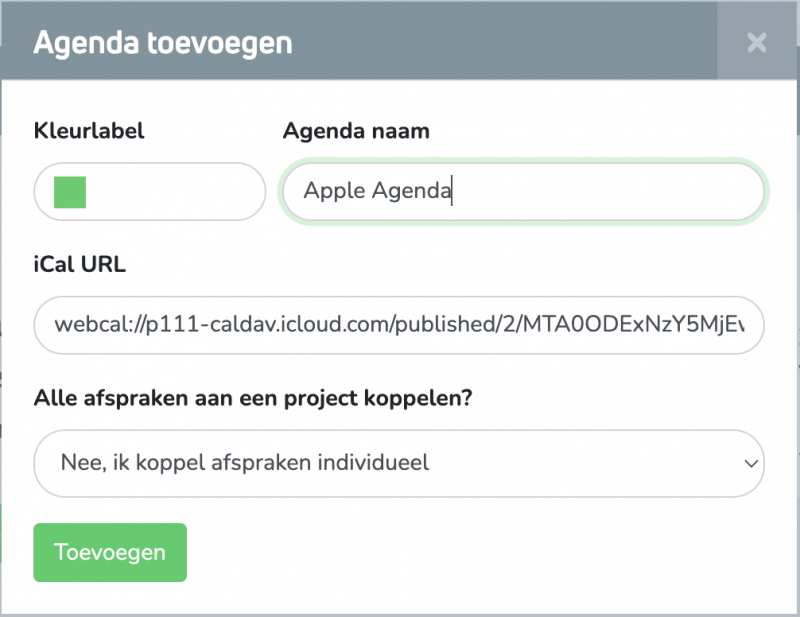 Apple Agenda koppelen stap 5.